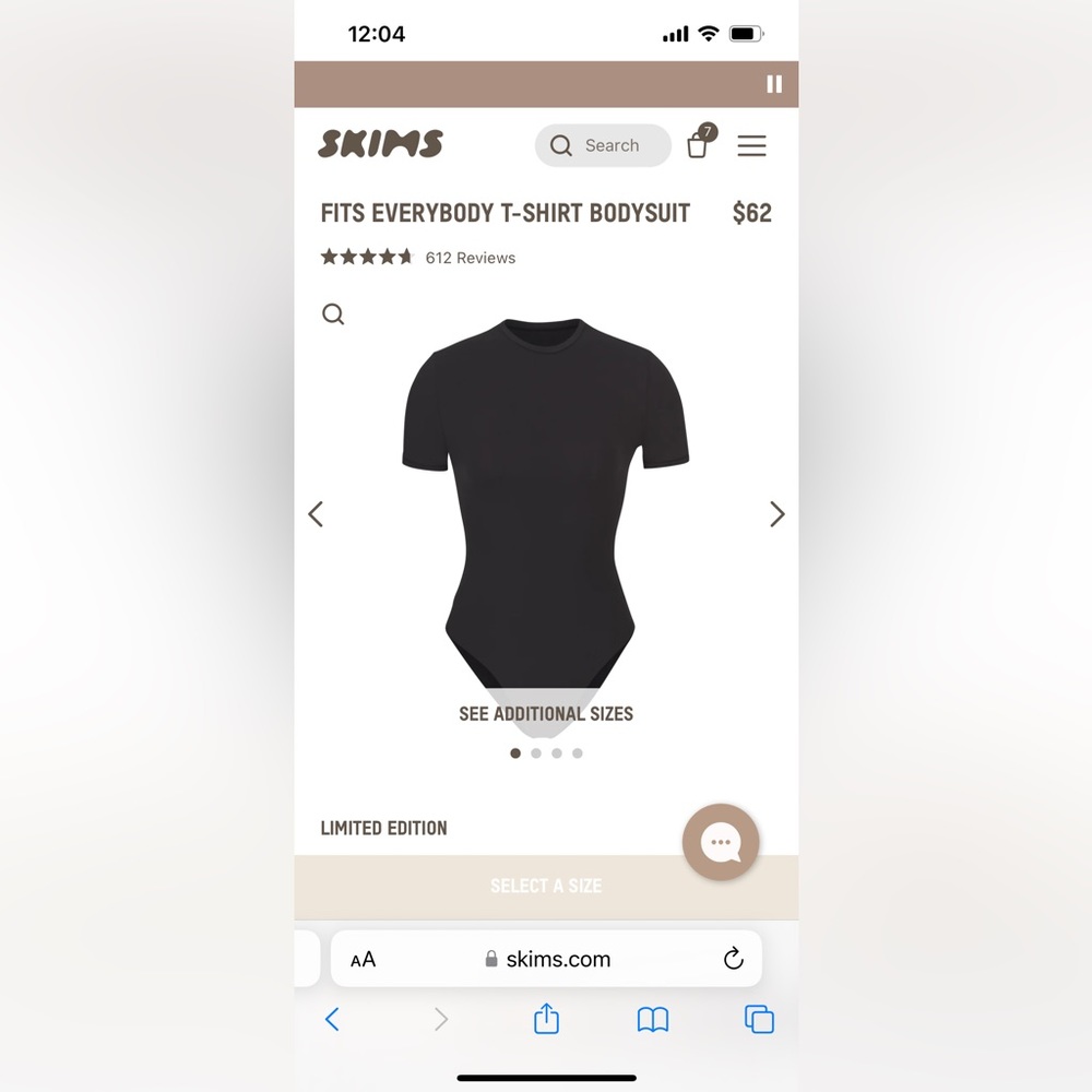 SKIMS bodysuit NEW without tags